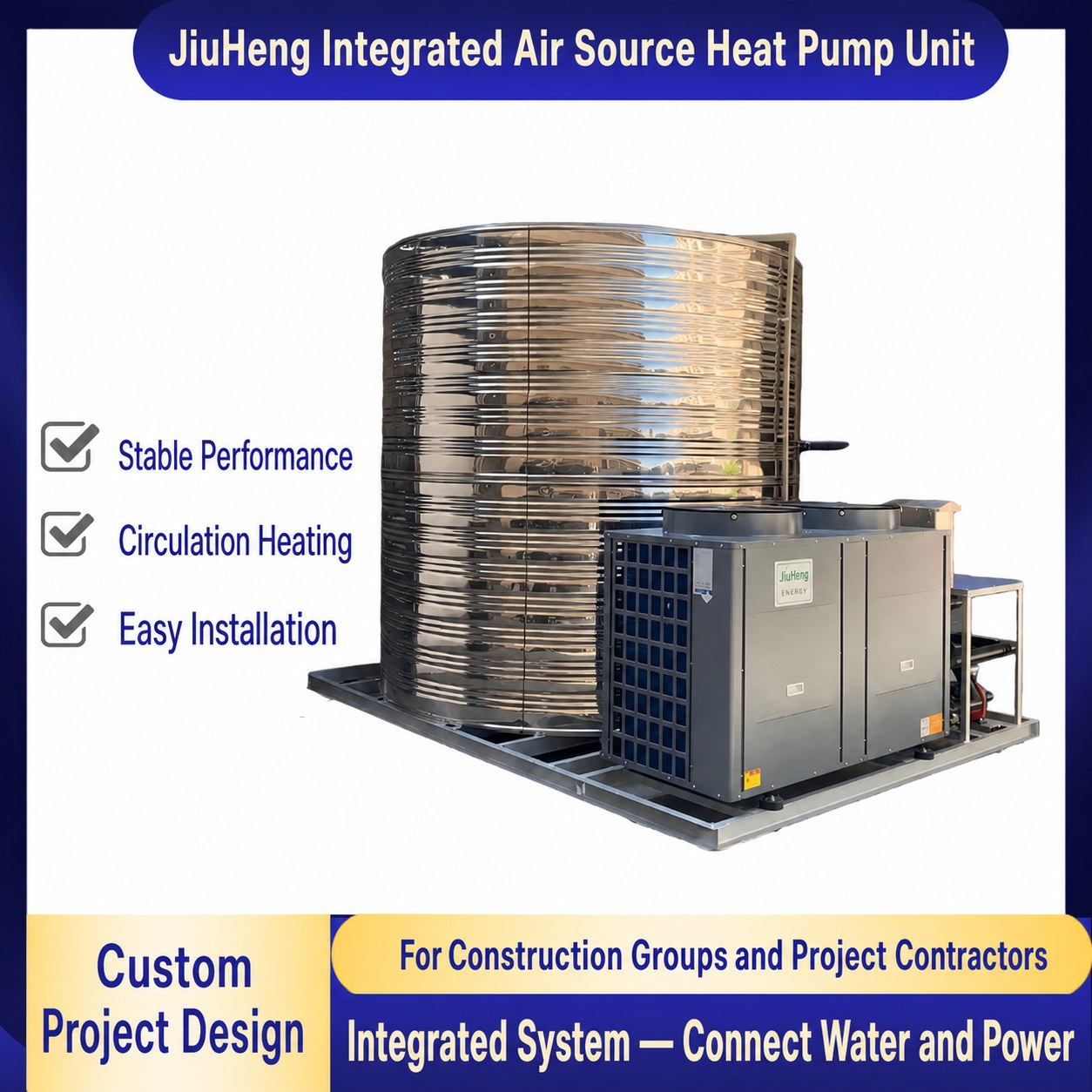 Integrated Air Source Heat Pump Water Heater for Temporary Dormitories 1