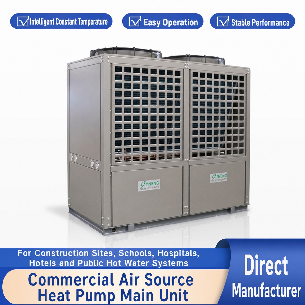 Large-Capacity Commercial Air Source Heat Pump Hot Water System 3