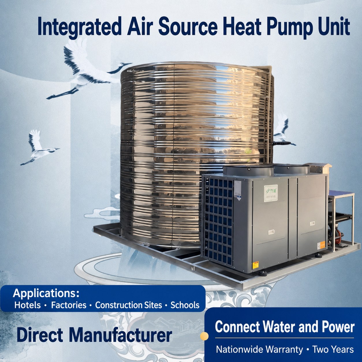 Integrated Air Source Heat Pump Water Heater for Temporary Dormitories 4