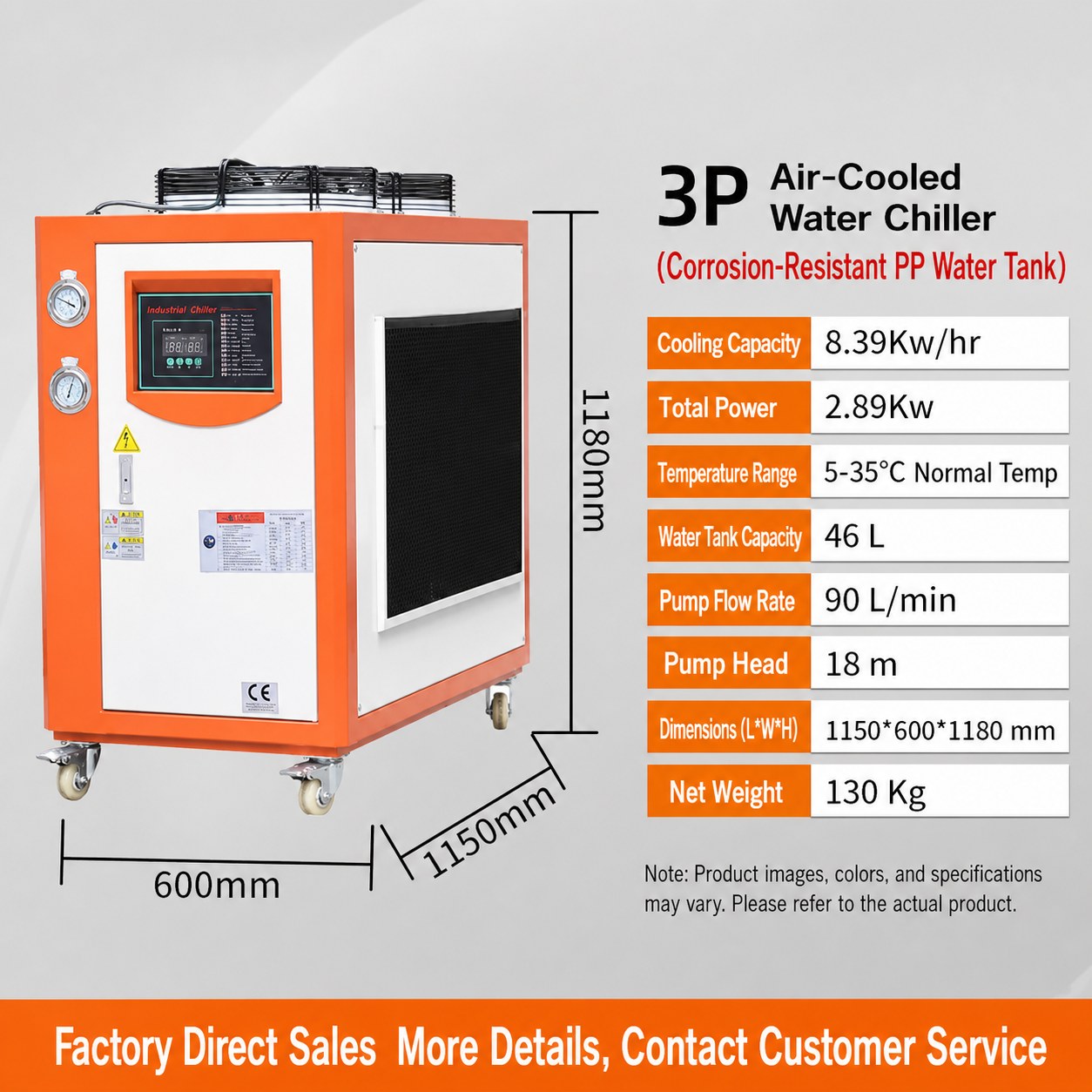 Industrial Air-Cooled Water Chiller for Mold and Process Cooling 4