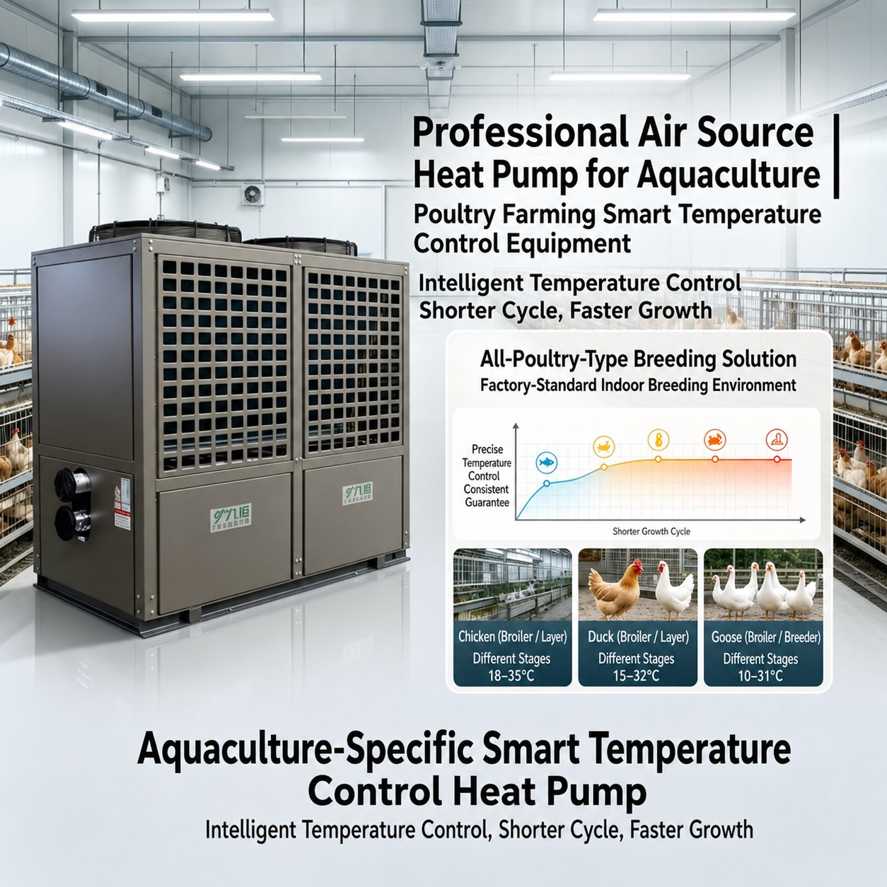 Precision Aquaculture Air Source Heat Pump for Fish and Shrimp Farming 2