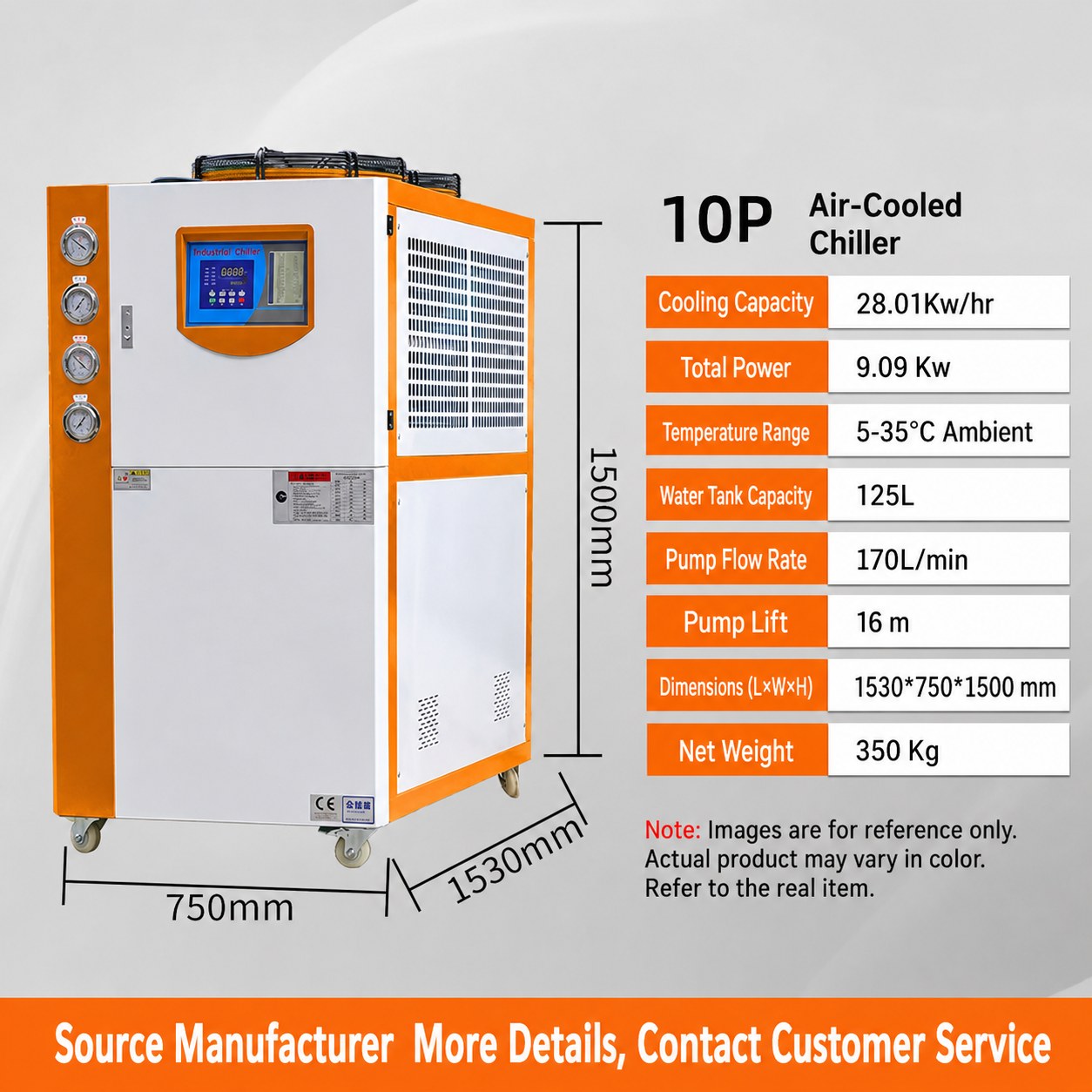 Industrial Air-Cooled Water Chiller for Mold and Process Cooling 2