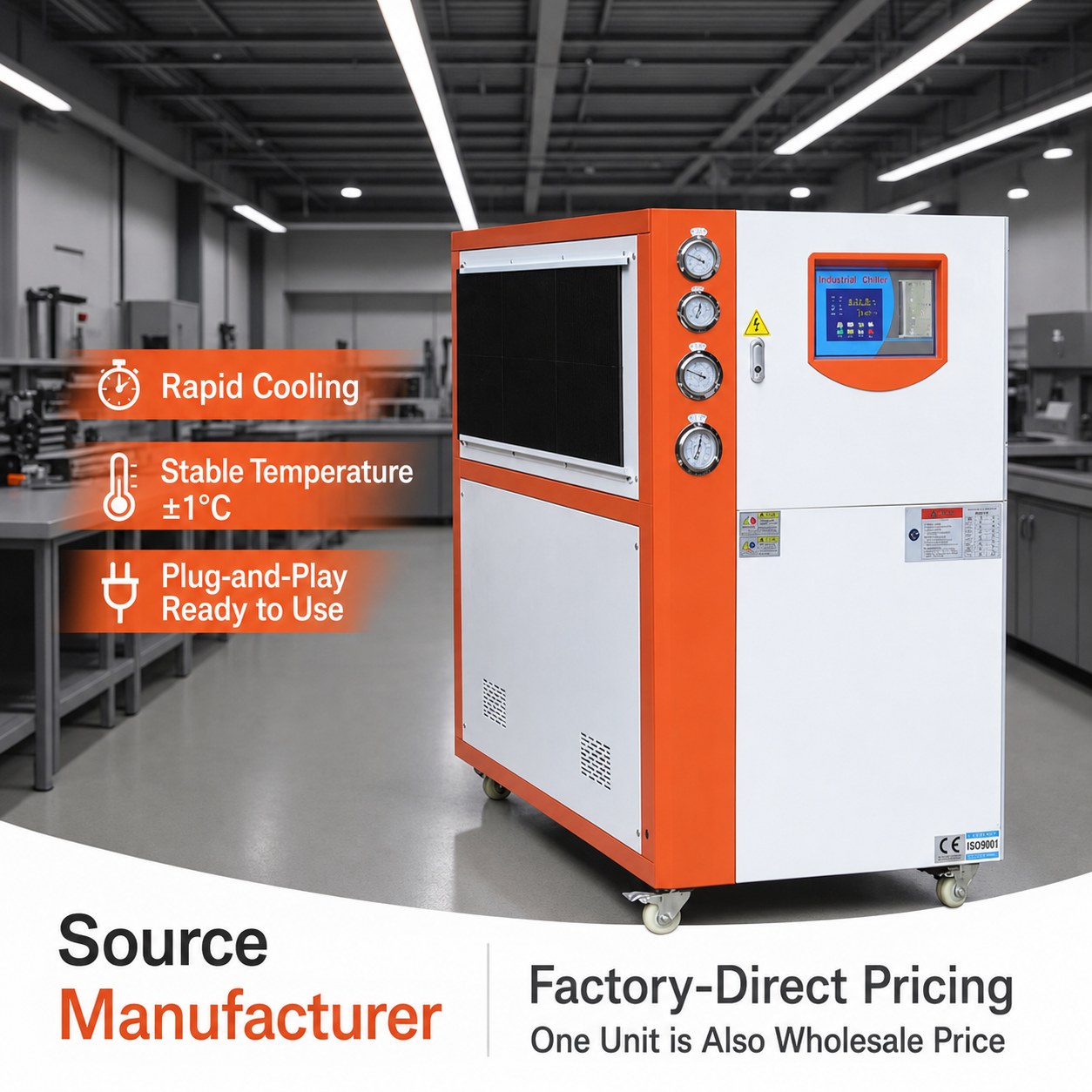 Industrial Air-Cooled Water Chiller for Mold and Process Cooling 1