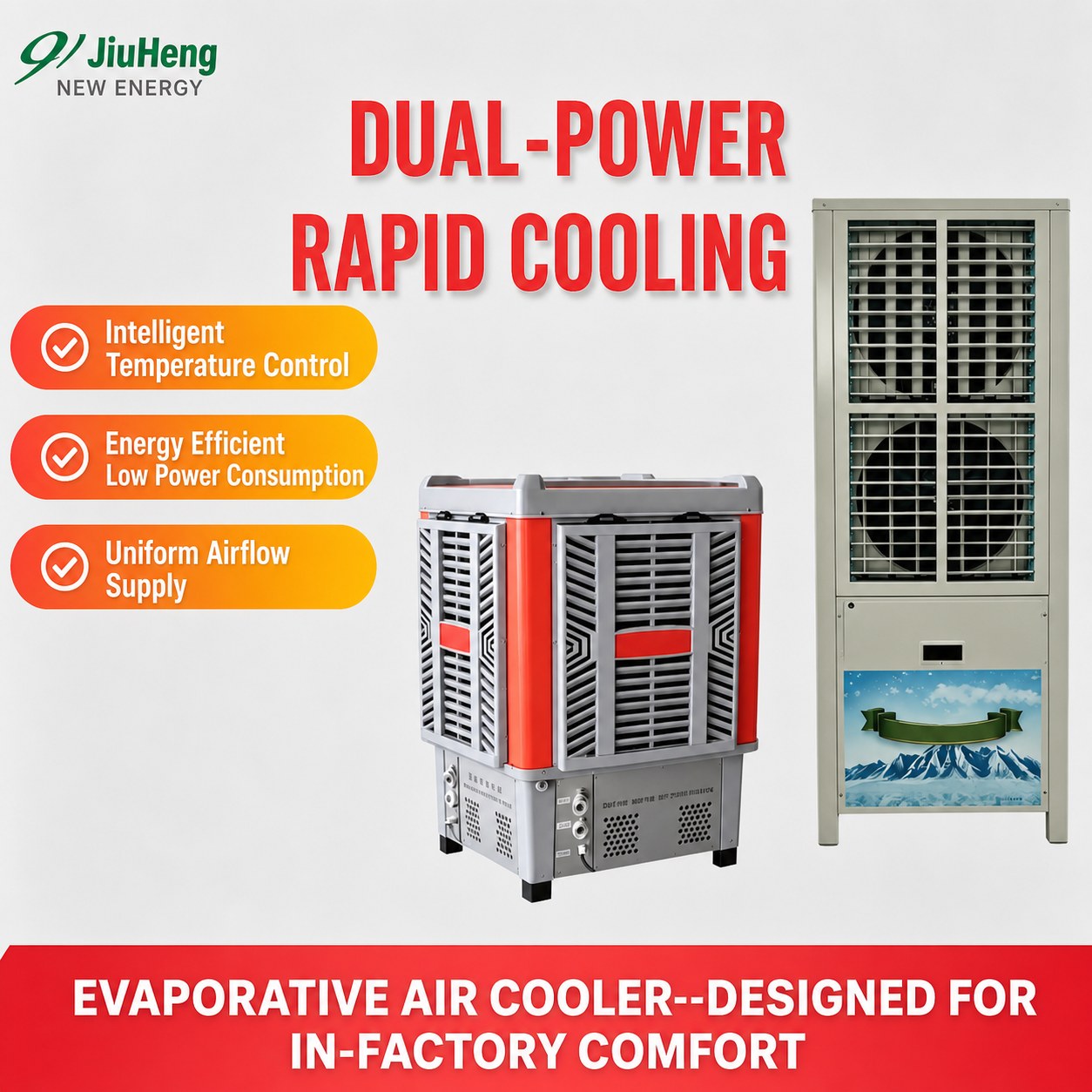 Dual-Fan High-Airflow Industrial Evaporative Cooling Air Conditioner 3