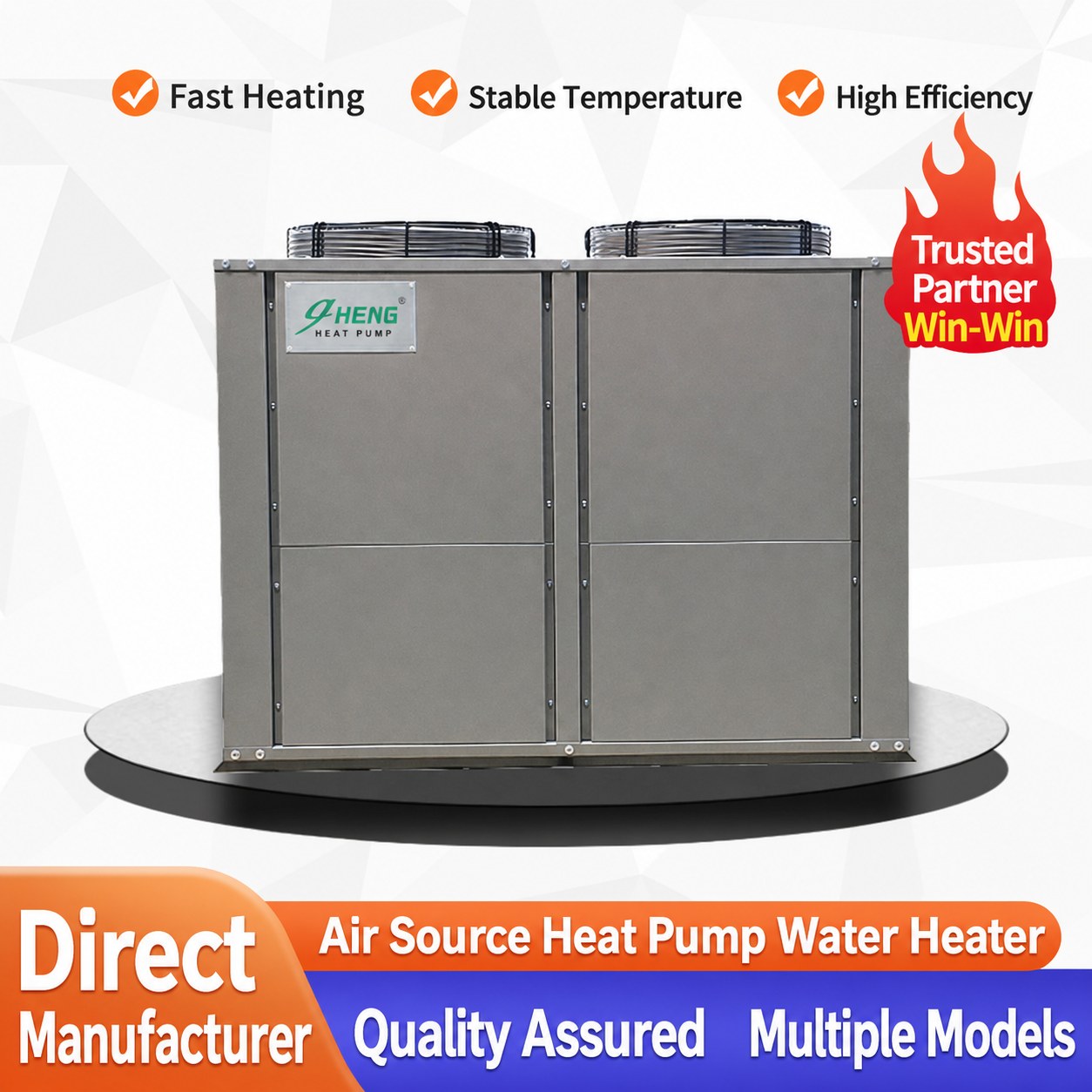 Large Commercial Air Source Heat Pump Water Heater System 3