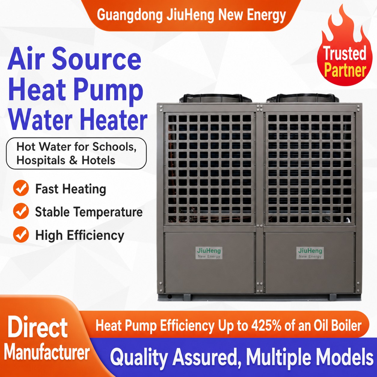 Large Commercial Air Source Heat Pump Water Heater System 1