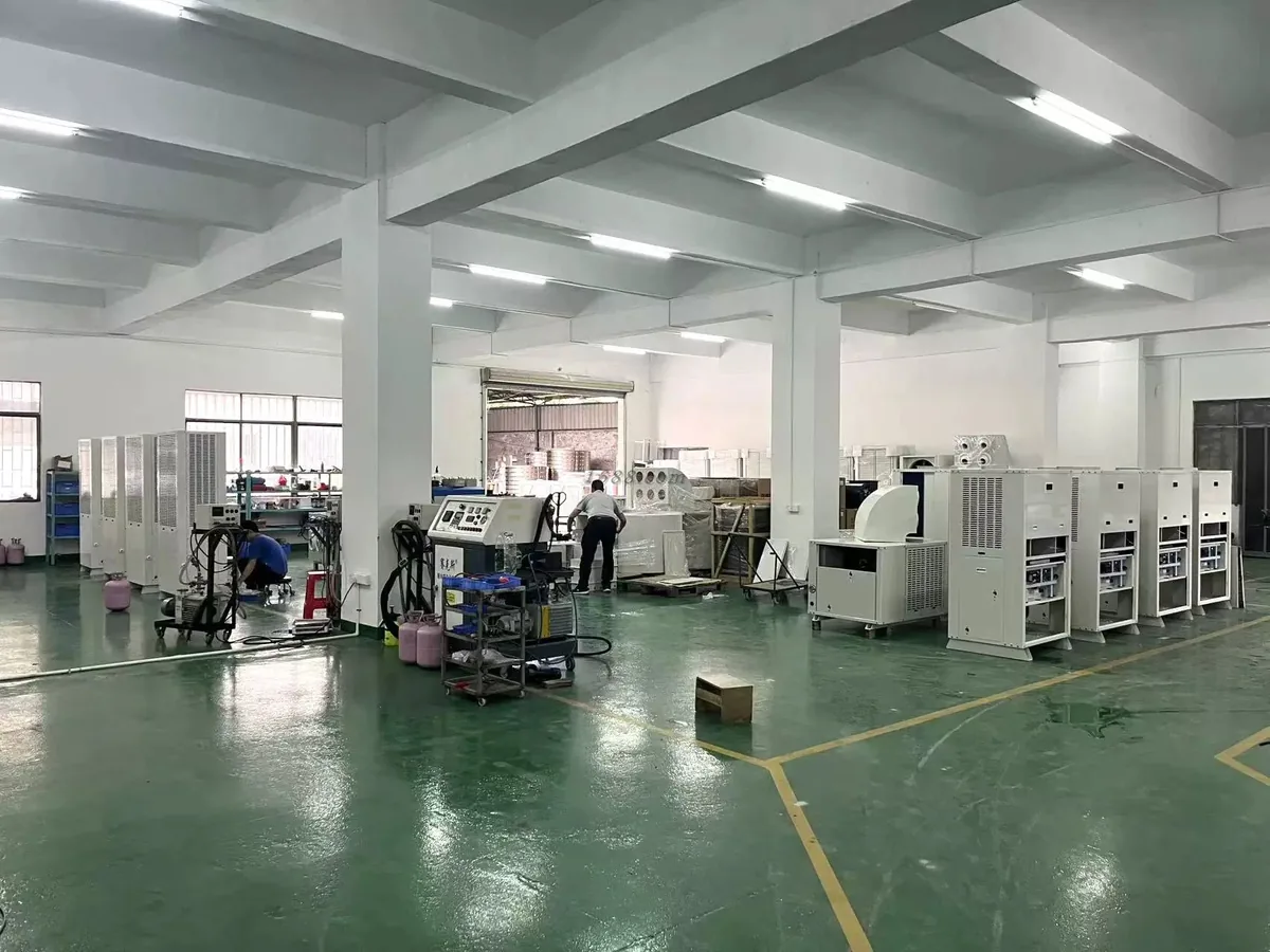 air source heat pump production factory workflow and equipment preparation