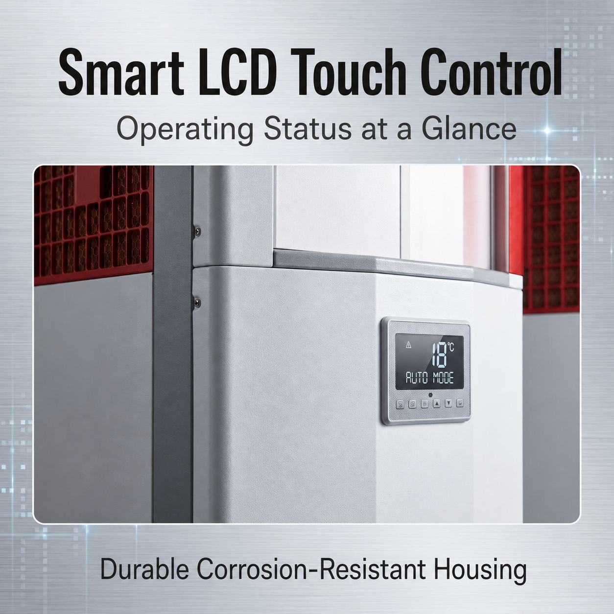 industrial evaporative cooler LCD touch control panel detail