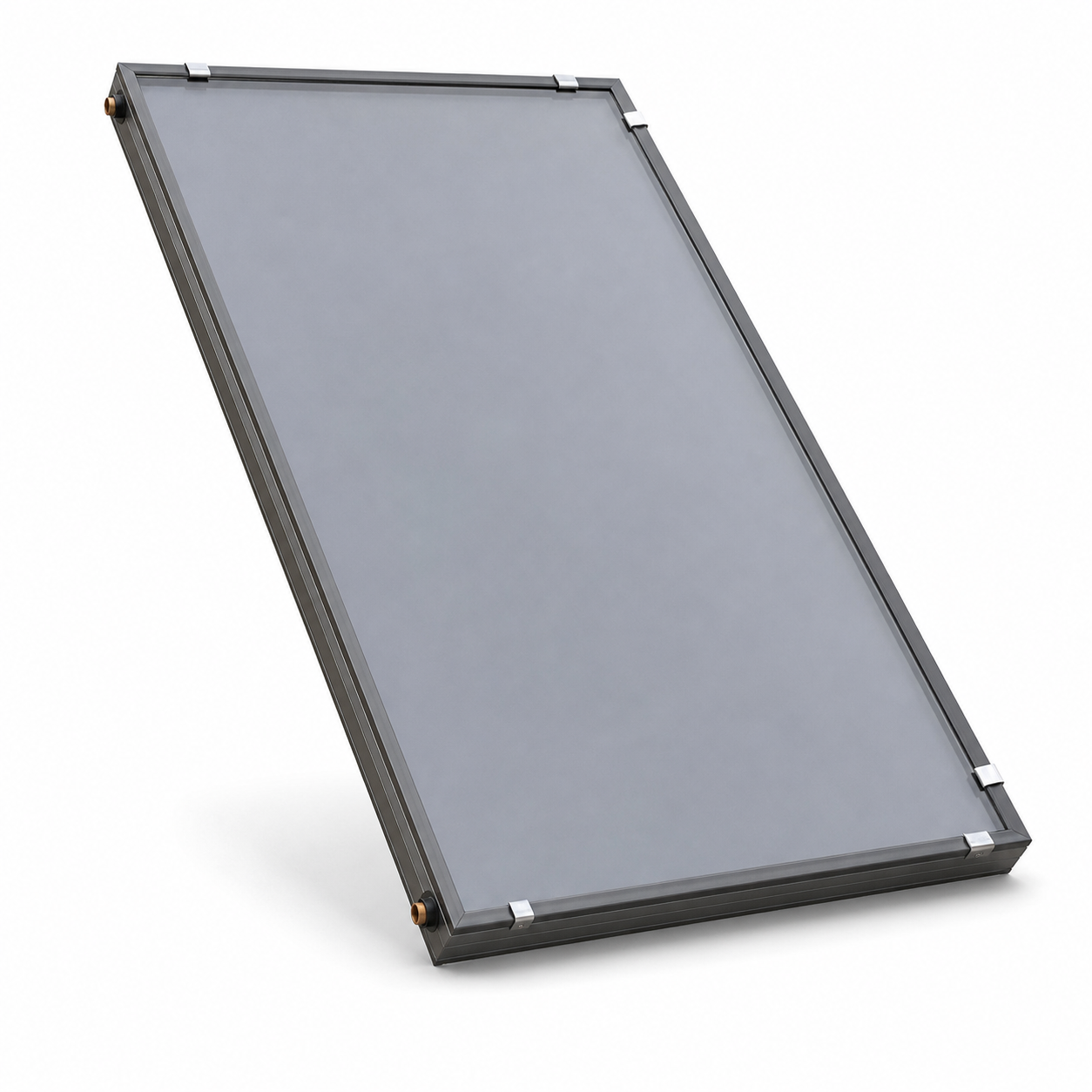 Commercial Flat Plate Solar Collector for Solar Water Heating Systems on white background