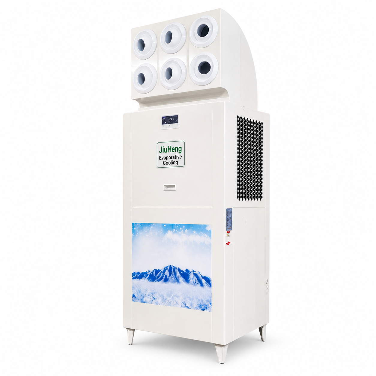 Industrial Evaporative Air Cooler for Factory and Workshop Cooling on white background
