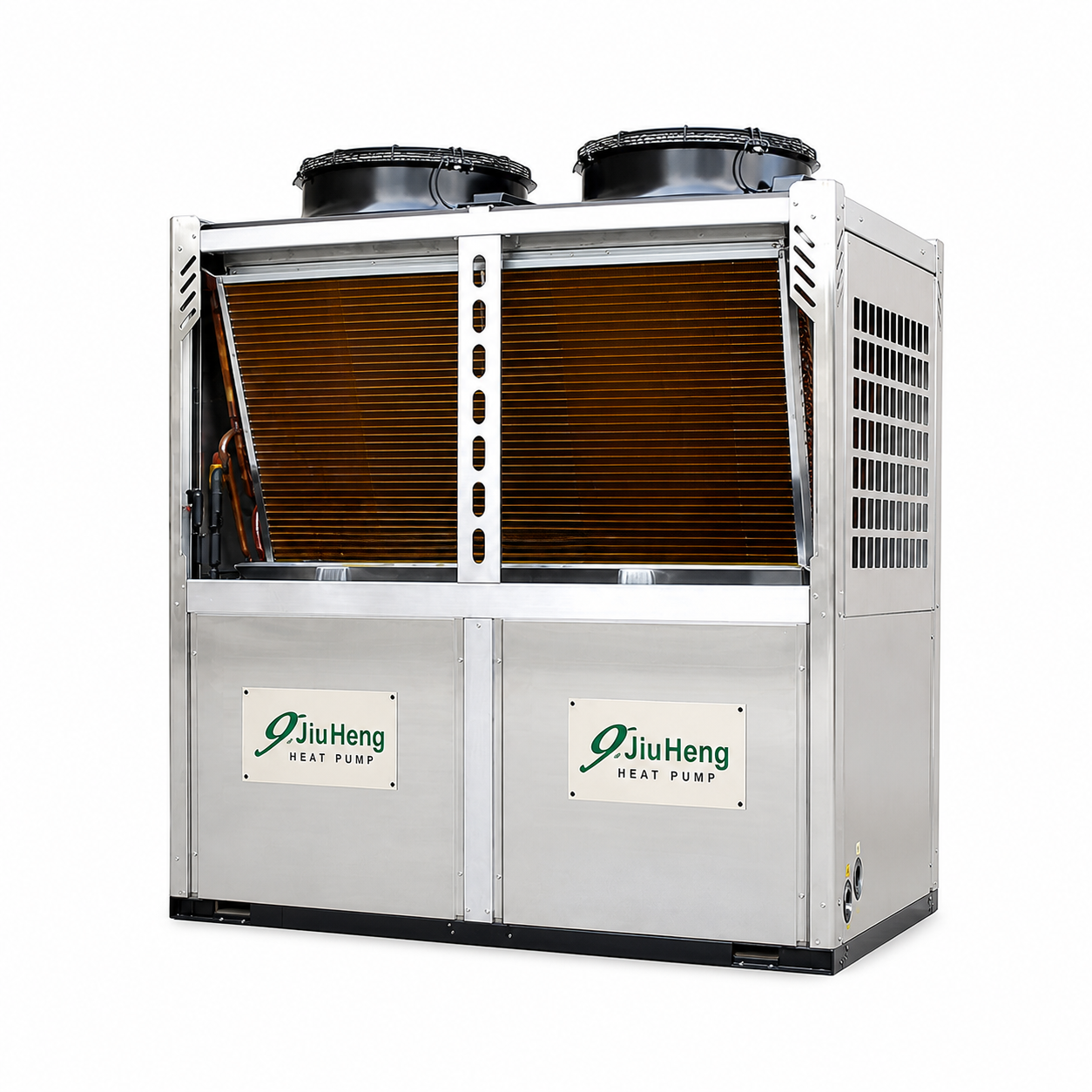 Industrial High-Temperature Air Source Heat Pump for Electroplating Plants on white background