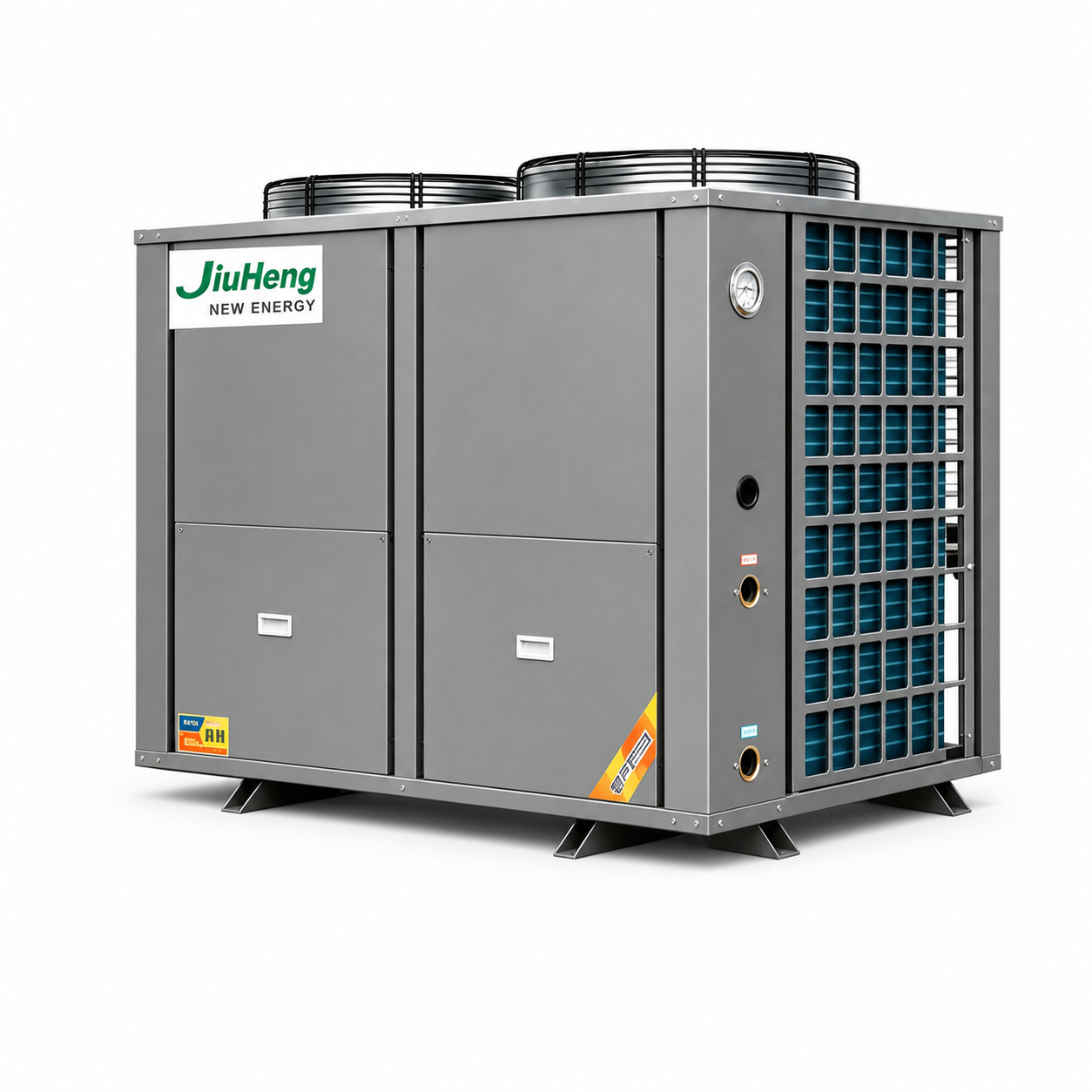 JiuHeng Commercial Air Source Heat Pump Water Heater for Hotels and Factories on white background